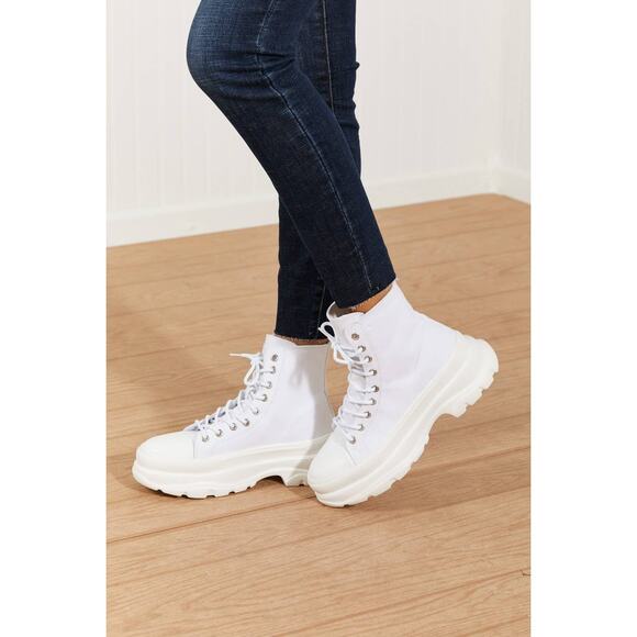 🎀Berness Stick To It White Hi-Top Platform Lace-Up Sneakers | Size 10 - Picture 5 of 8